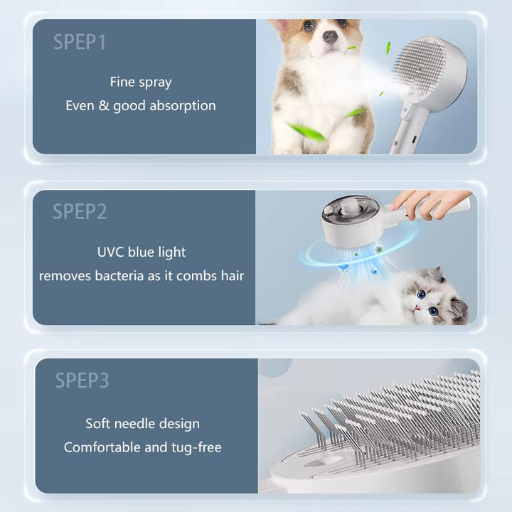 Transform Your Pet's Grooming Routine with the Pet Steam Brush Electric Sprayer