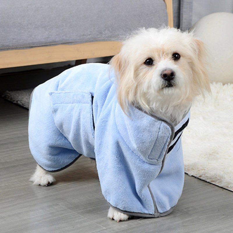 Quick Dry Microfiber Pet Bathrobe Towel Grooming Coat