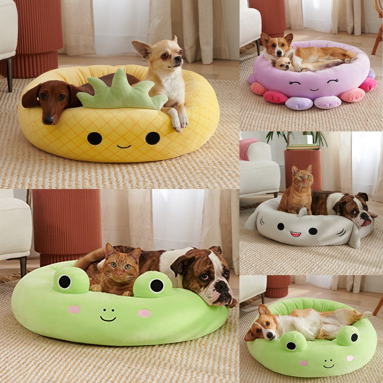 Pet Super Soft Plush Animals Fruits Bed
