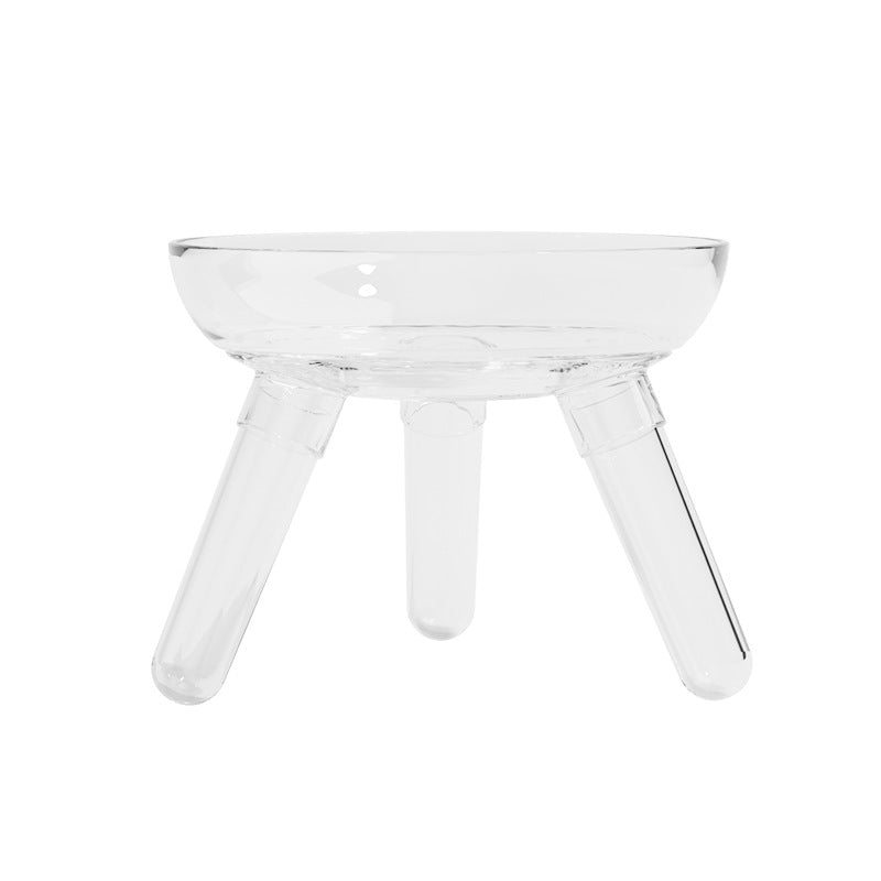 Transparent Glass Pet Feeding Bowl For Food And Water