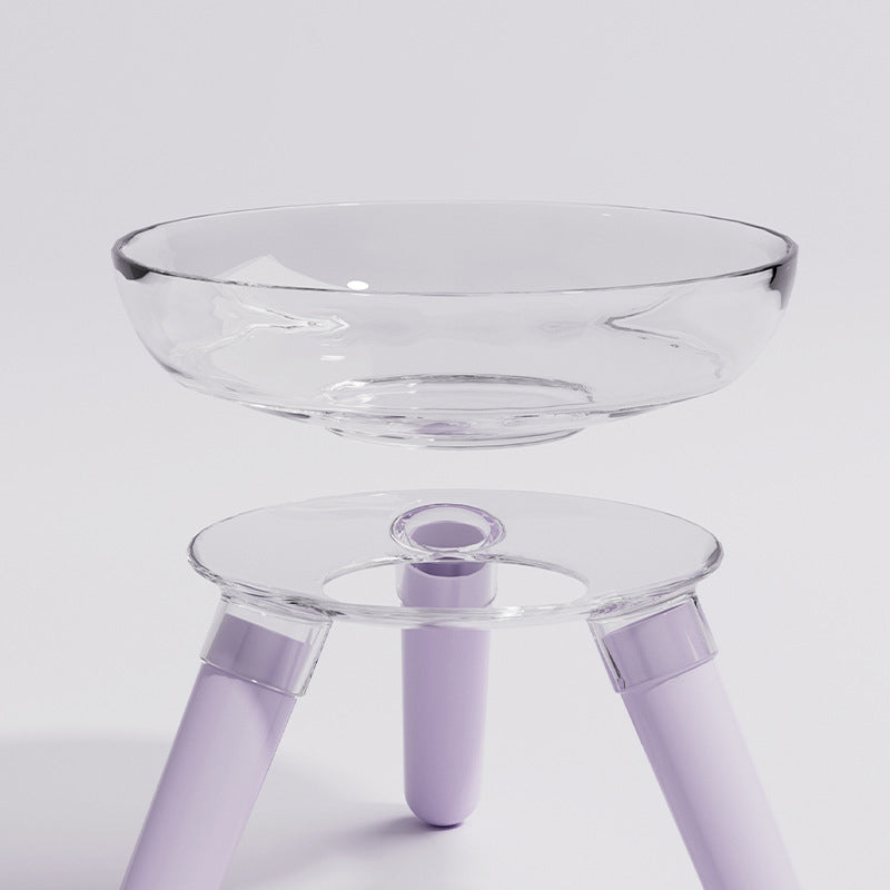 Transparent Glass Pet Feeding Bowl For Food And Water