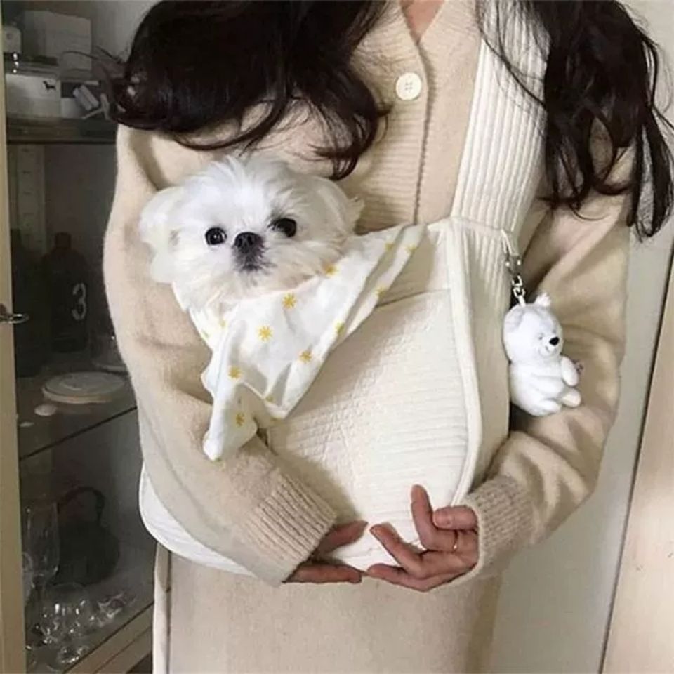 Pet Handmade Canvas Travel Carrier Shoulder Tote Bag
