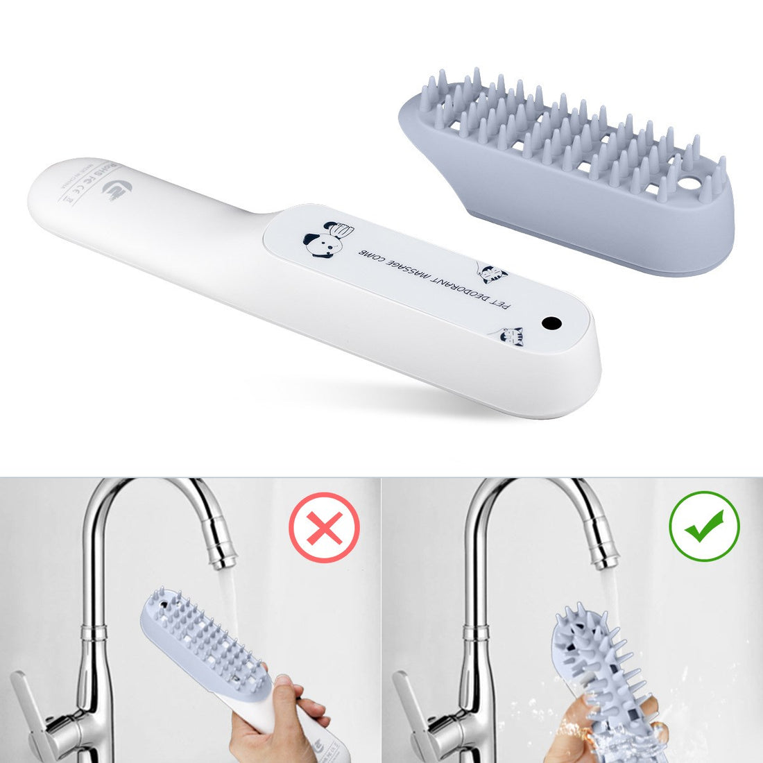Silicone Pet Massage Grooming Brush For Cleaning And Fur Care