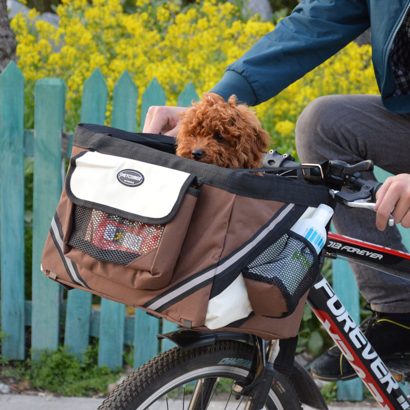 Pet Bicycle Handlebar Carrier Basket For Small Pets