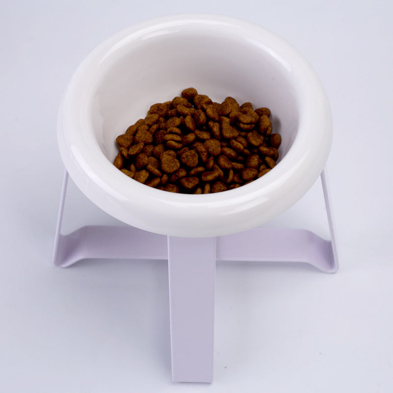 Creative Anti Slip Pet Feeding Bowl With Iron Stand 2 In 1 Set