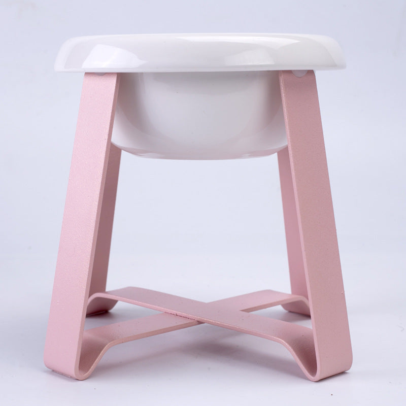 Creative Anti Slip Pet Feeding Bowl With Iron Stand 2 In 1 Set