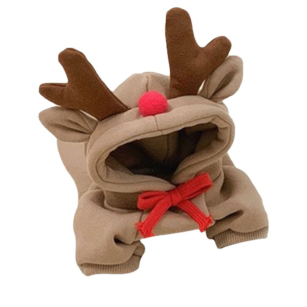 Pet Hooded Sweater Apricot Elk Warm Clothing