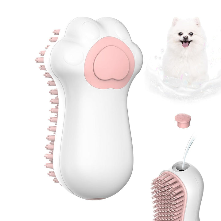 Pet Bath Massage Brush Shampoo Dispenser Silicone Grooming Tool