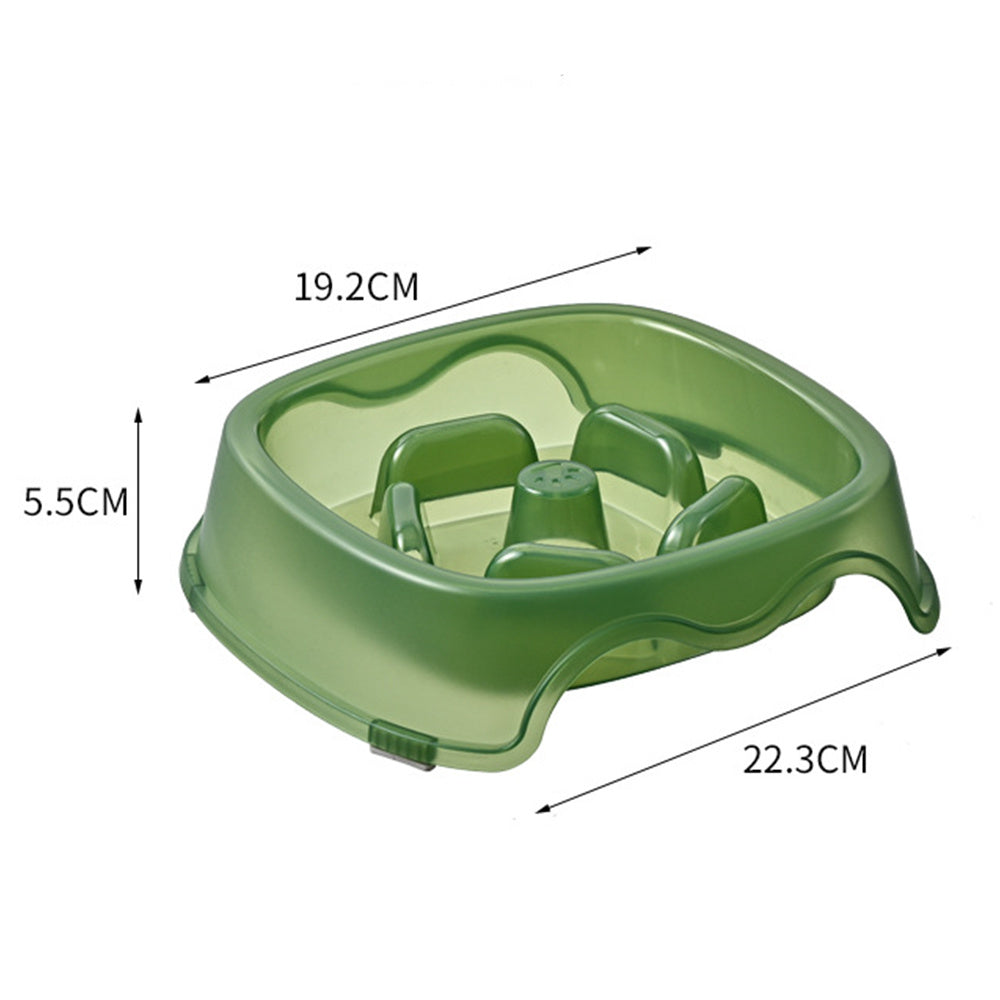 Slow Anti-Choking Pet Feeder Bowl Water Dish Plastic