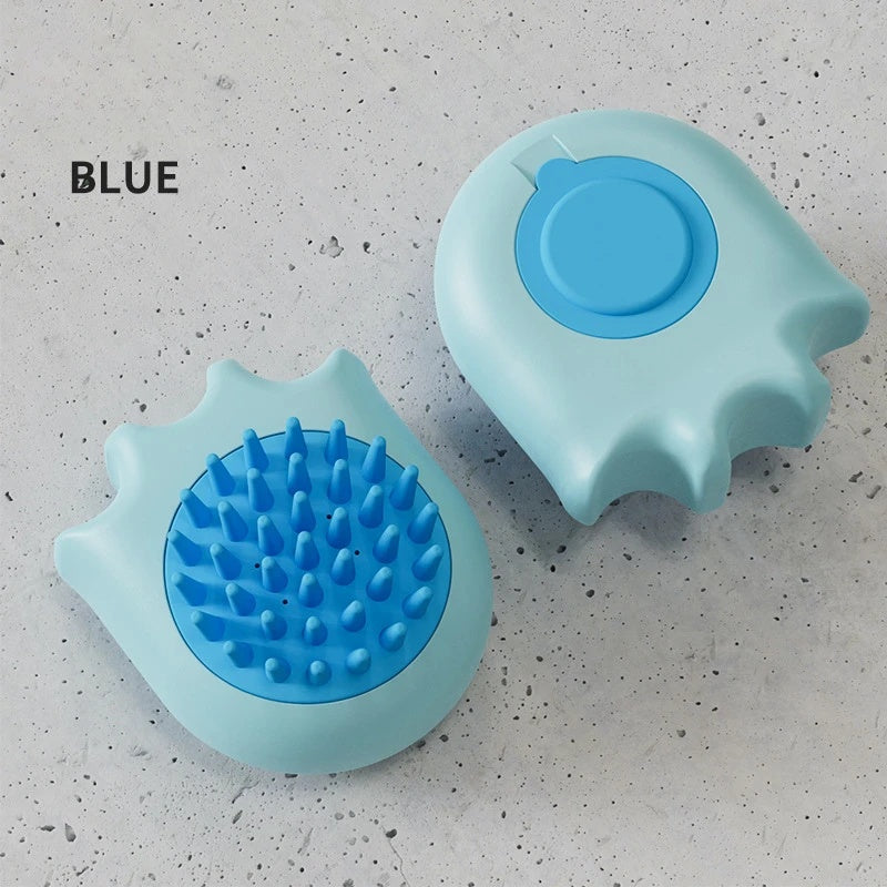 Pet Bath Massage Brush Shampoo Dispensing Grooming Tool