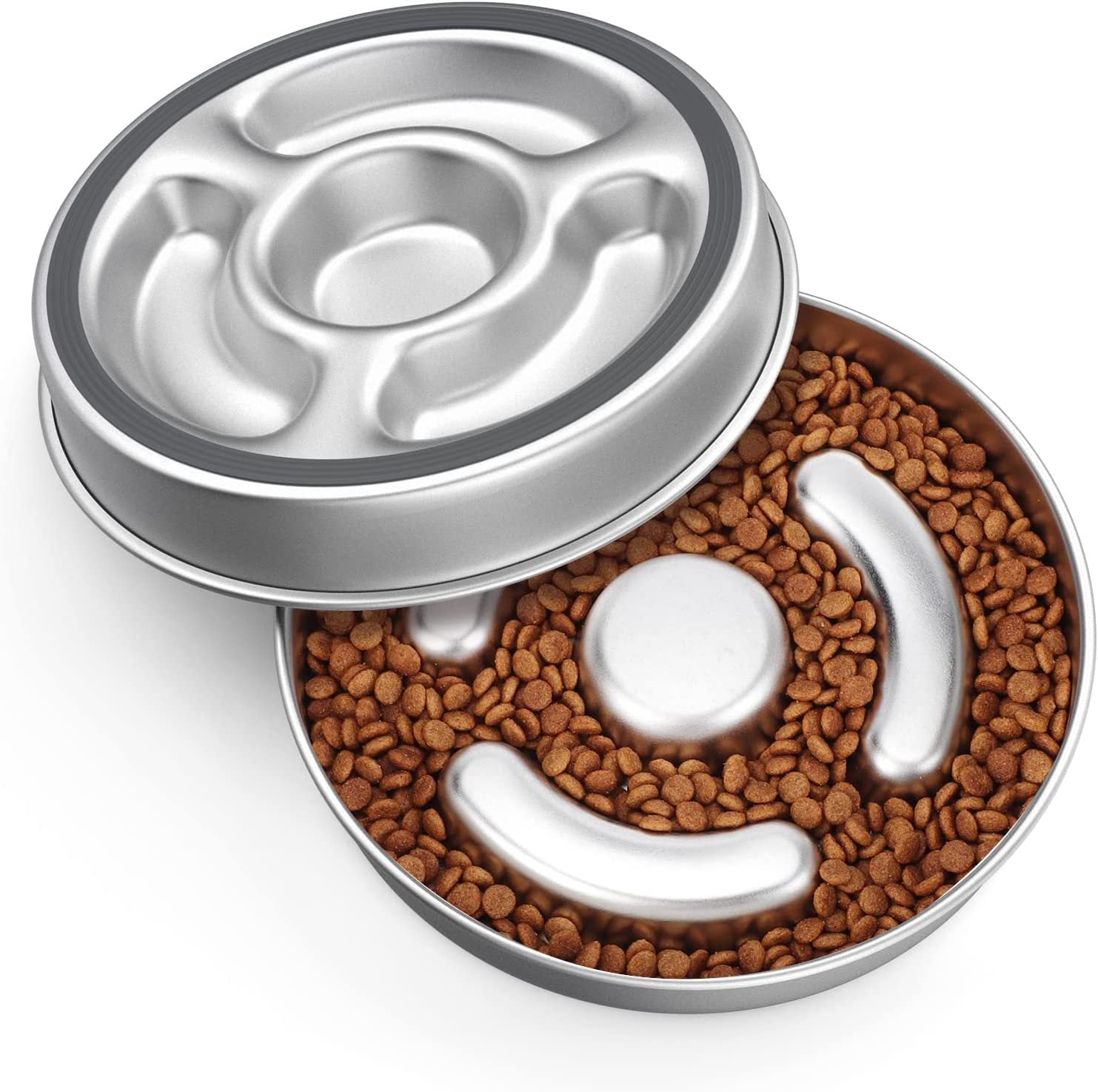 Stainless Steel Pet Slow Feeding Bowl With Neck Support