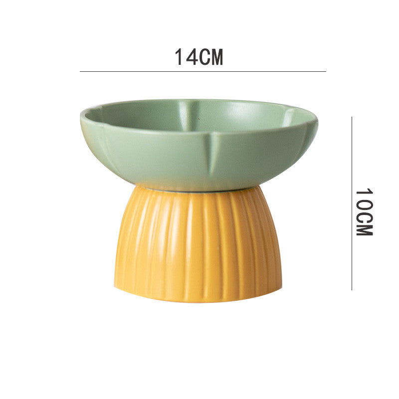 Macaron Color Ceramic Pet Feeding Bowl For Food And Water