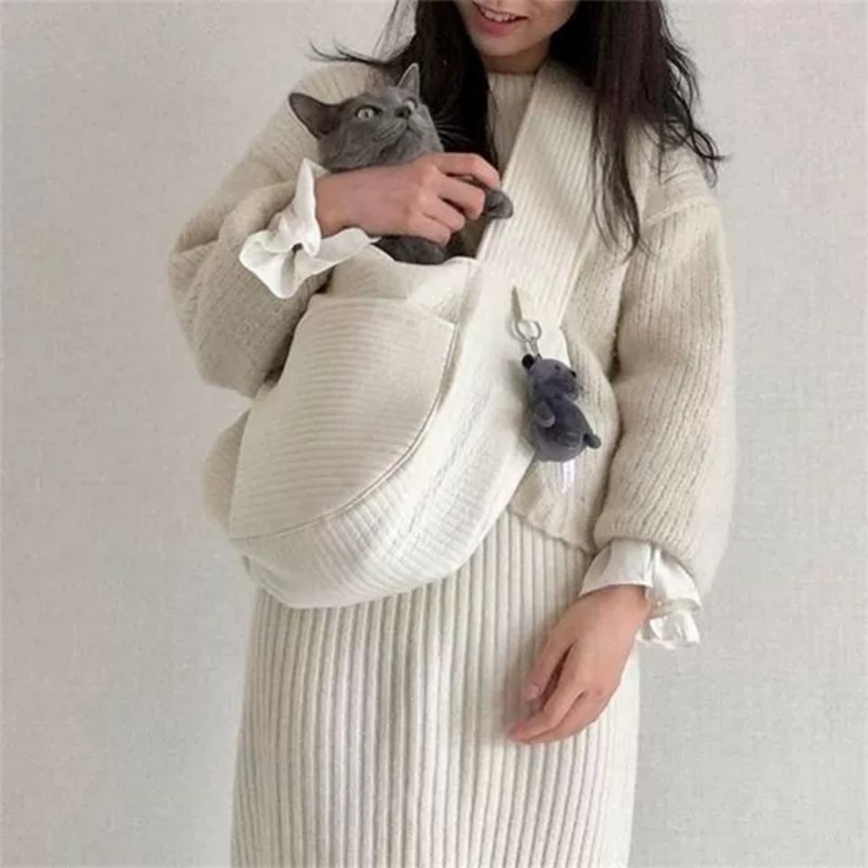 Pet Handmade Canvas Travel Carrier Shoulder Tote Bag
