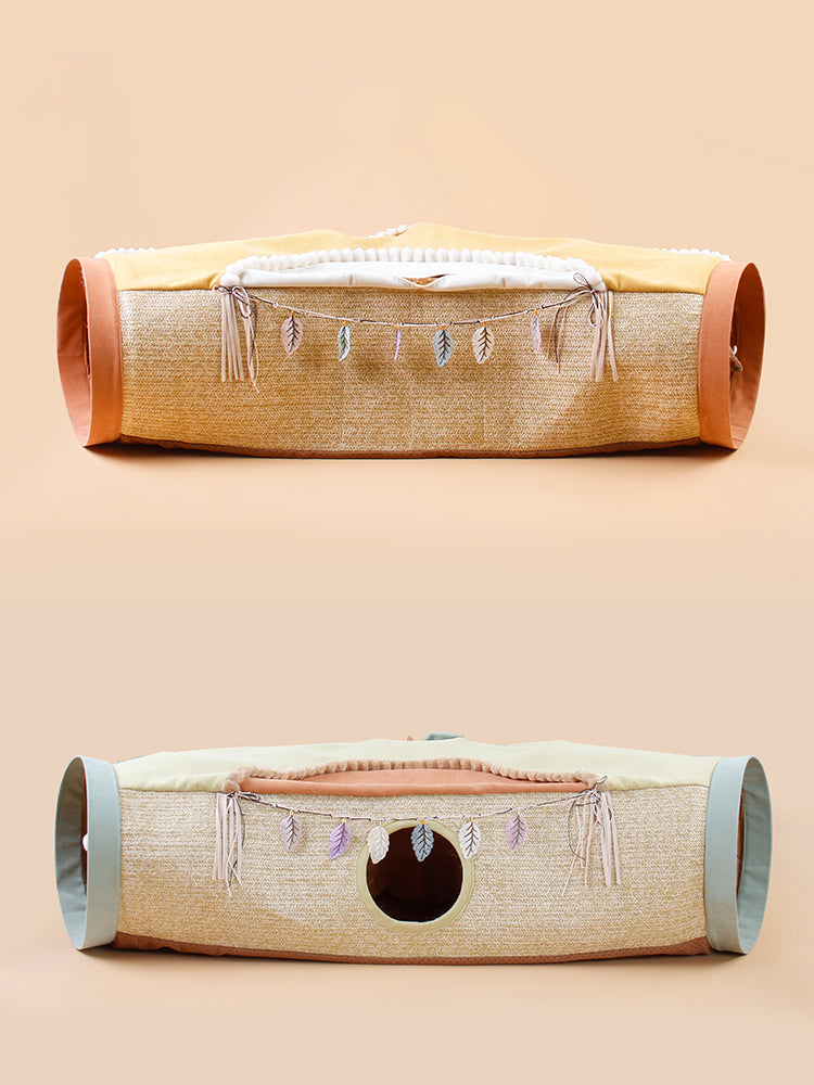Totoro Style Cat Tunnel Toy With Drilling Play Design