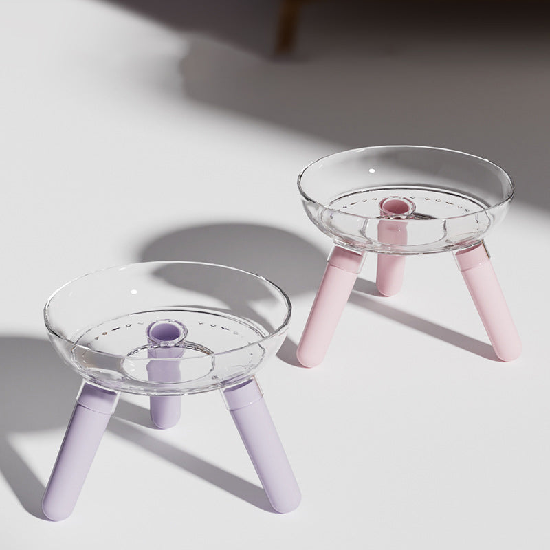 Transparent Glass Pet Feeding Bowl For Food And Water