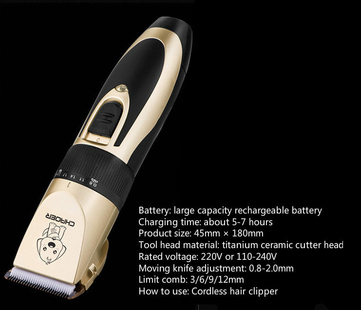 Professional Pet Hair Trimmer Electric Grooming Tool With Nail Clipper
