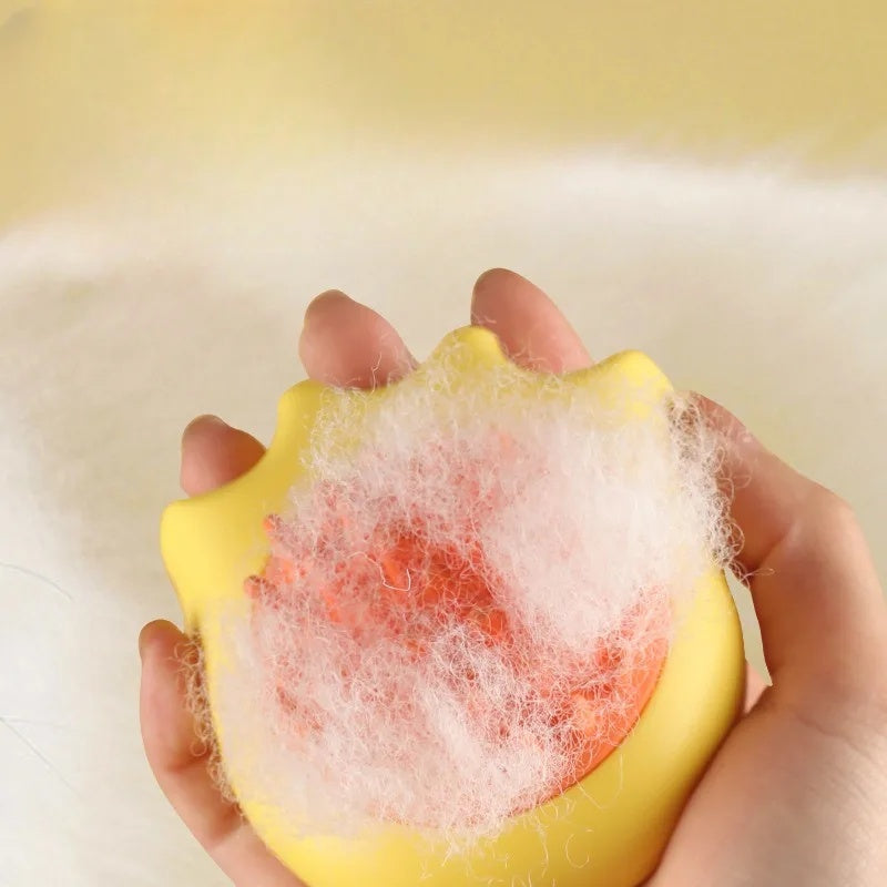 Pet Bath Massage Brush Shampoo Dispensing Grooming Tool