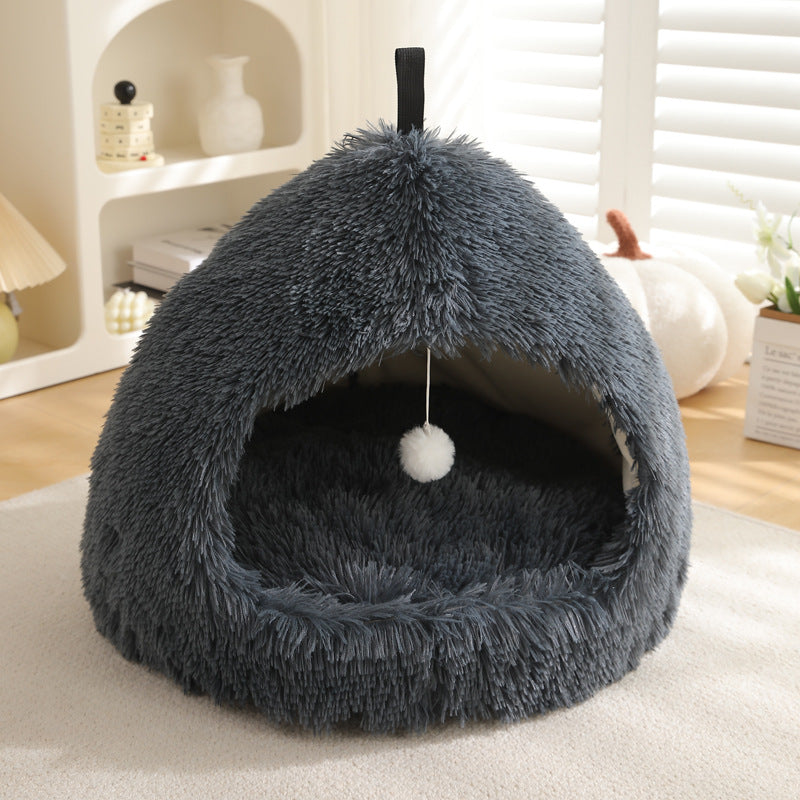 Luxurious Winter Plush Cat Bed for Ultimate Comfort
