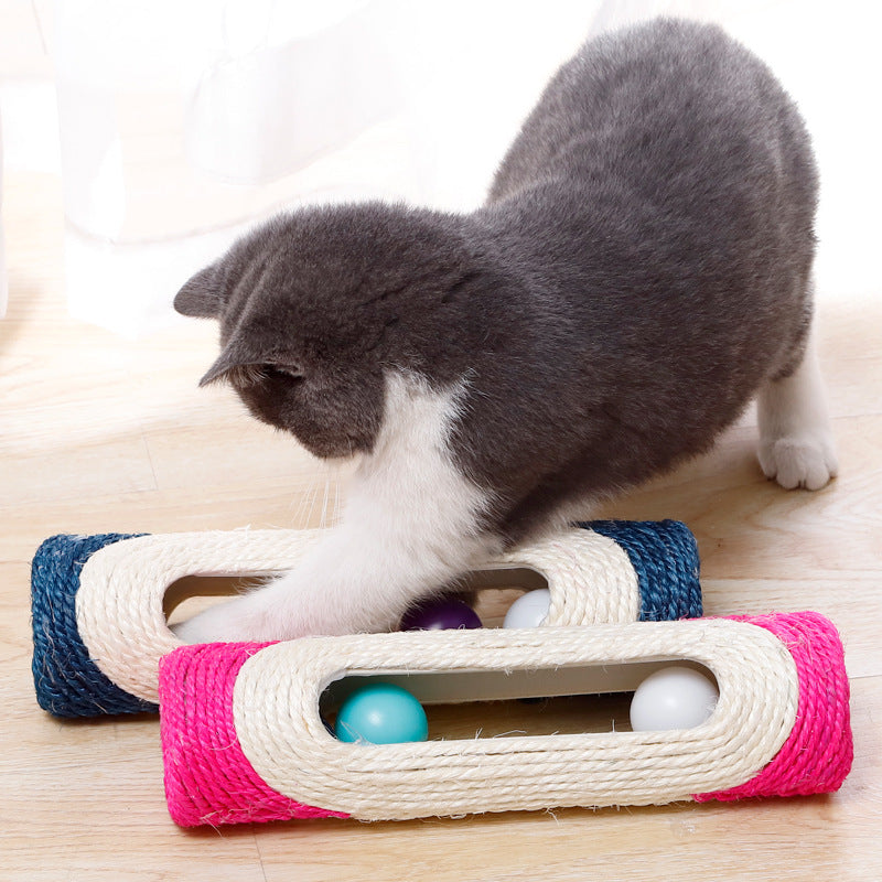 Pet Sisal Drum Rolling Chew Play Toy Trio