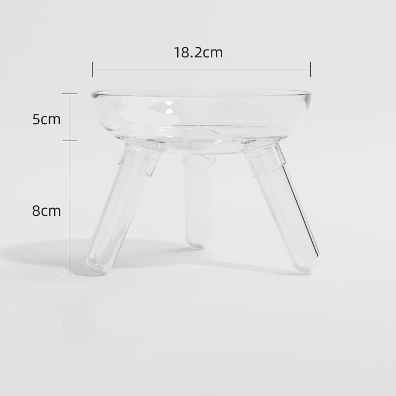 Transparent Glass Pet Feeding Bowl For Food And Water