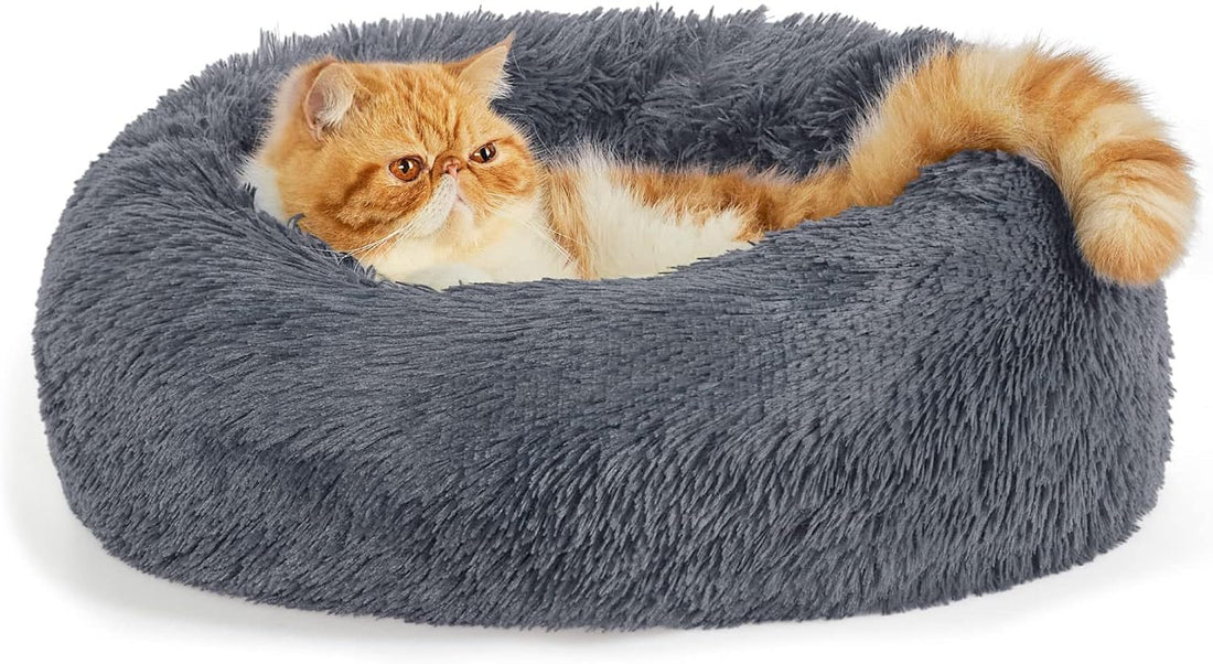 Pet Round Fluffy Non Slip Plush Bed