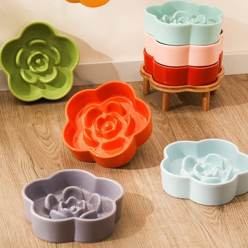 Ceramic Pet Slow Feeding Bowl For Healthy Eating Control