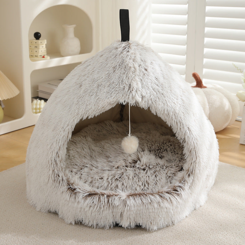 Luxurious Winter Plush Cat Bed for Ultimate Comfort