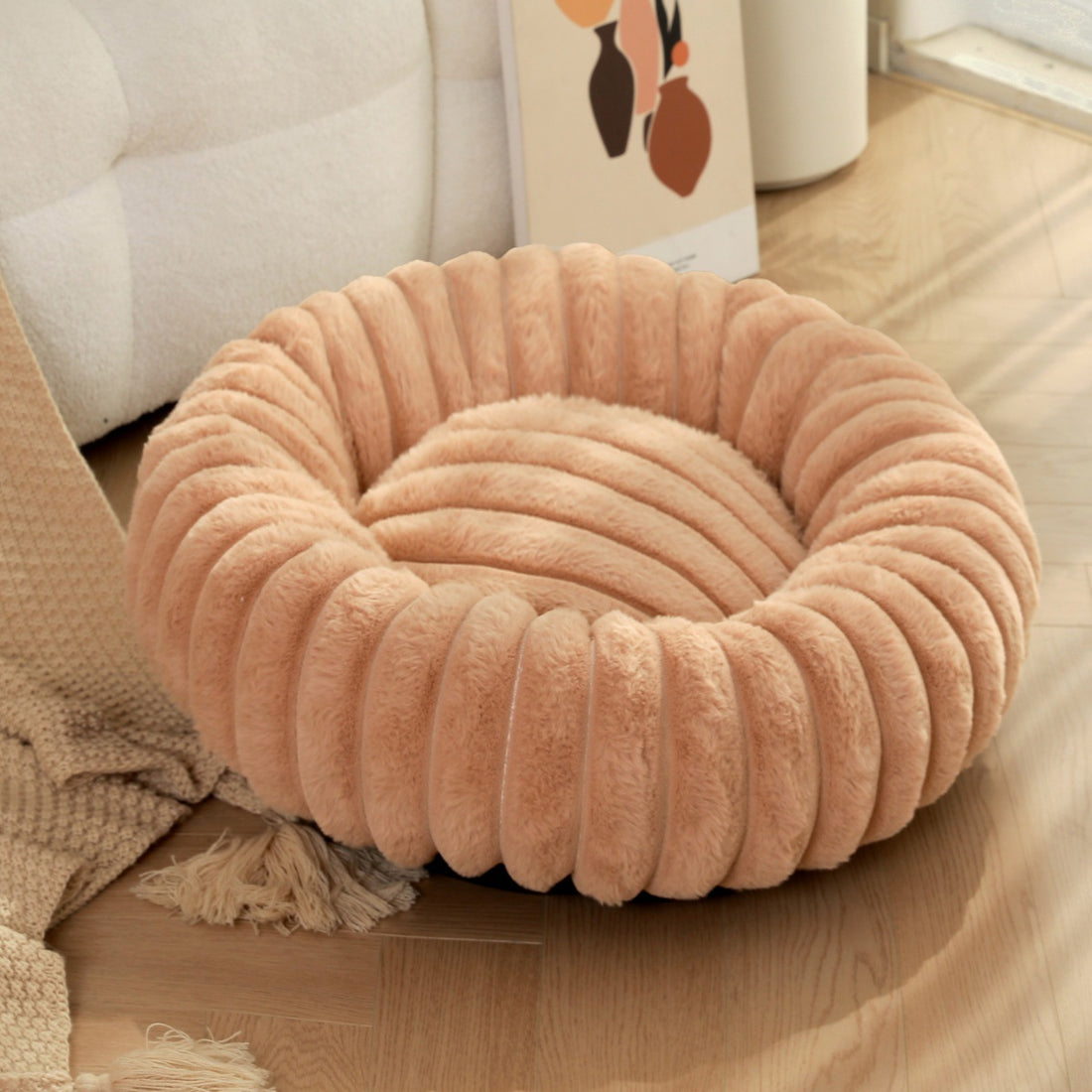 Pet Plush Round Winter Warm Nest Bed