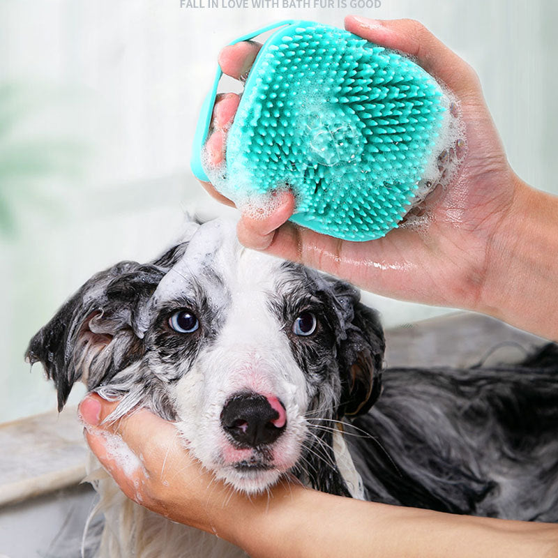 Silicone Pet Bath Massage Brush For Cleaning And Grooming