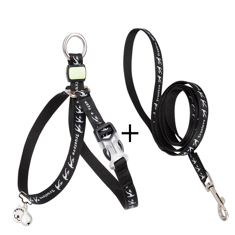 Pet Chest Strap Leash Vest With Bell For Small Pets