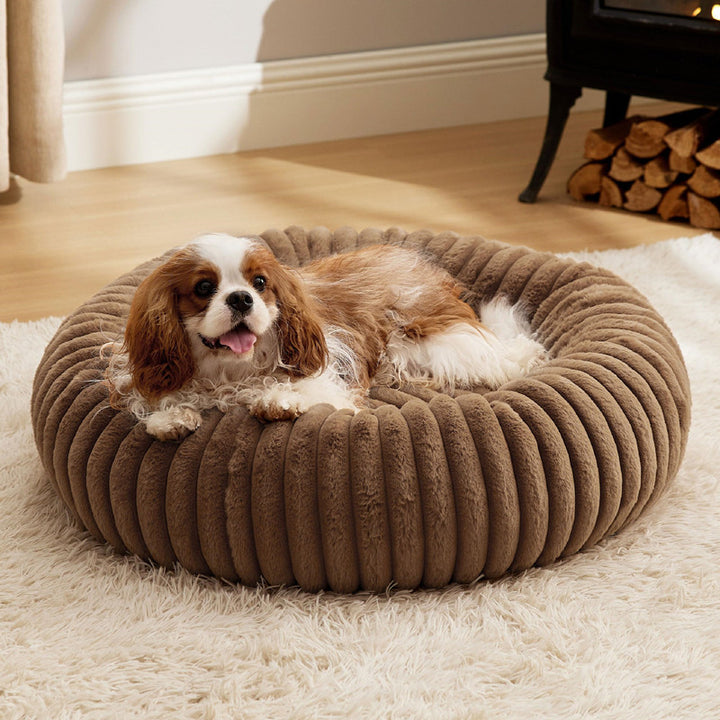 Plush Warm Round Pet Bed Long Fur Winter Mat