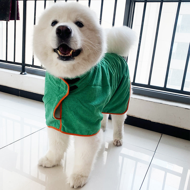 Quick Dry Microfiber Pet Bathrobe Towel Grooming Coat