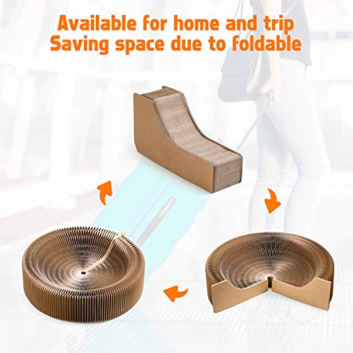 Collapsible Corrugated Pet Scratcher Lounge Bed Round Nest
