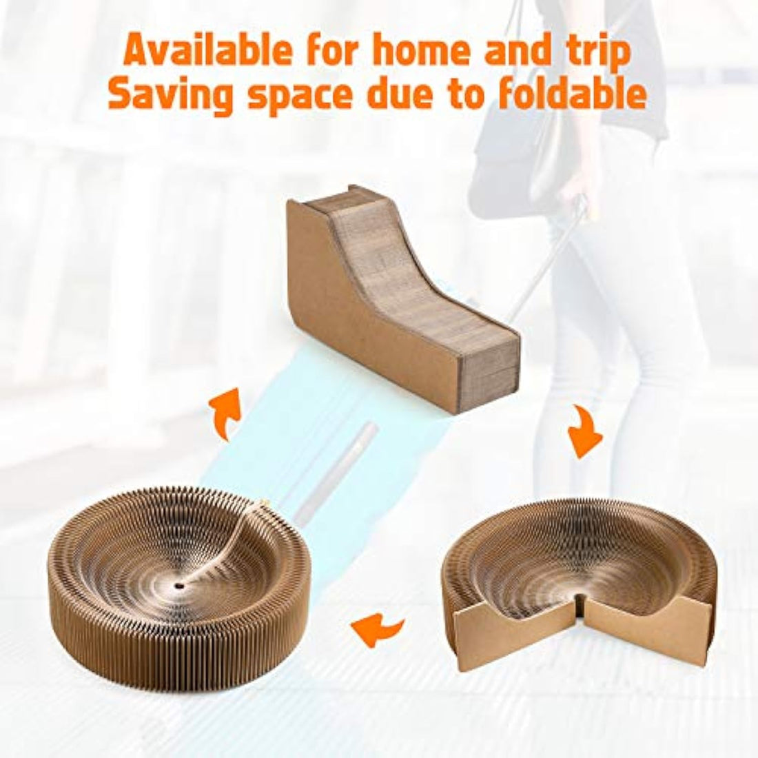 Collapsible Corrugated Pet Scratcher Lounge Bed Round Nest