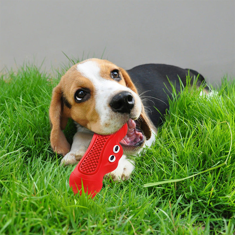 Pet Rugby Rubber Teething Chew Bite Resistant Toy