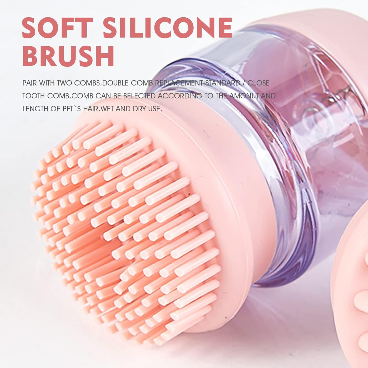 Pet Silicone Bath Massage Grooming Brush Shampoo Dispenser Tool