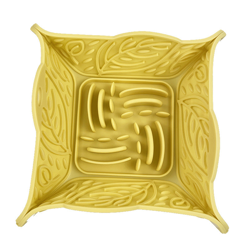 Foldable Silicone Pet Slow Feeding Mat Multi Functional Bowl
