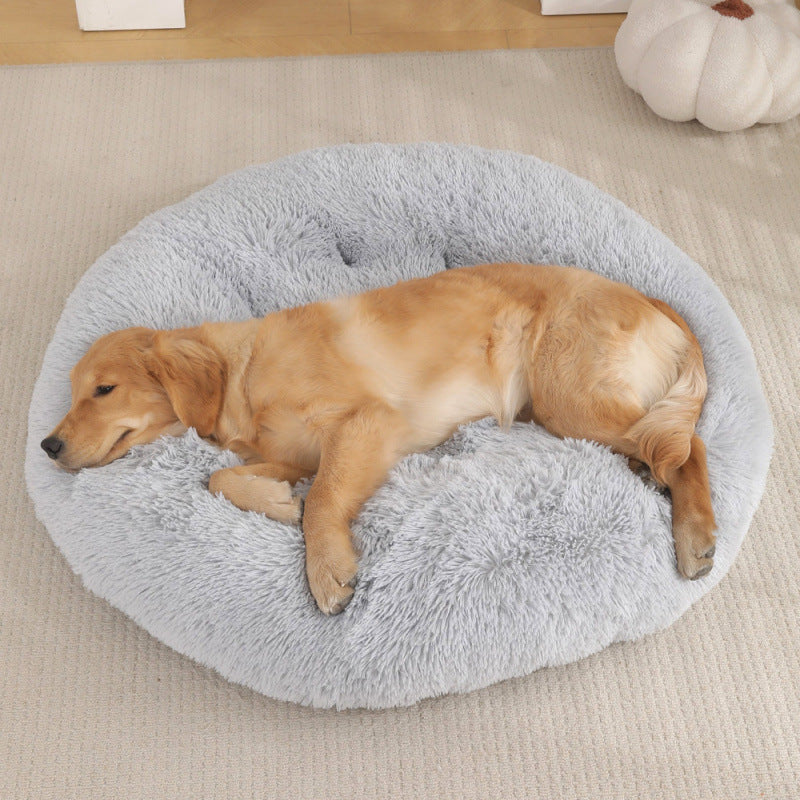 Plush Round Pet Bed for Ultimate Comfort and Warmth