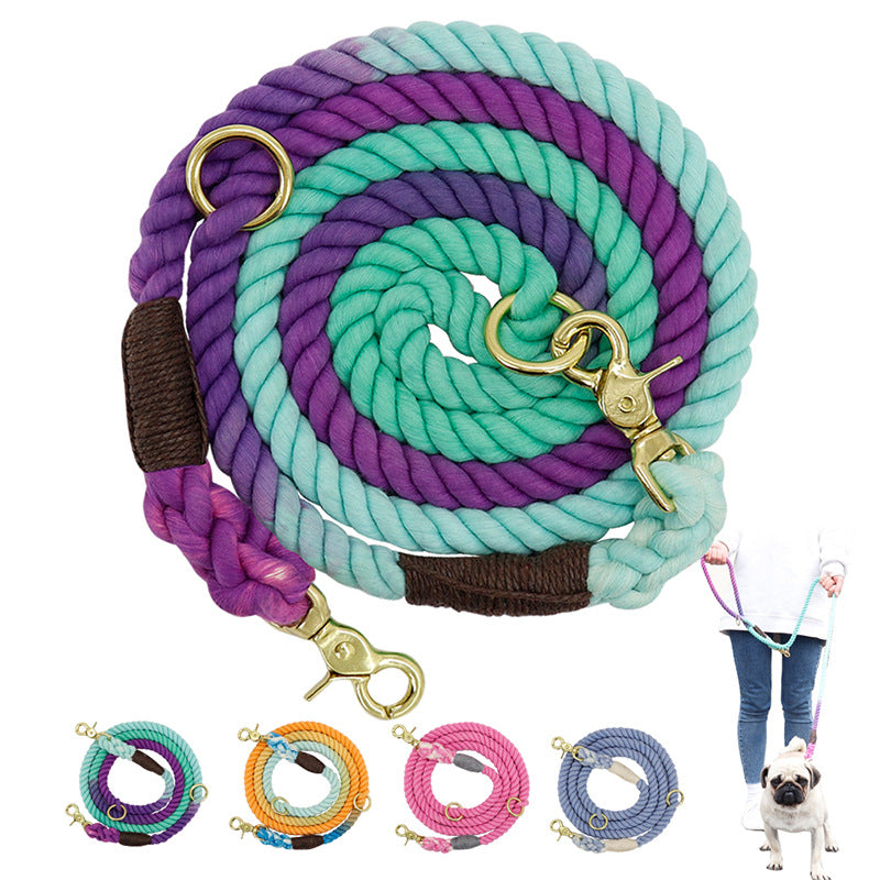 Multi Color Cotton Pet Long Walking Training Leash