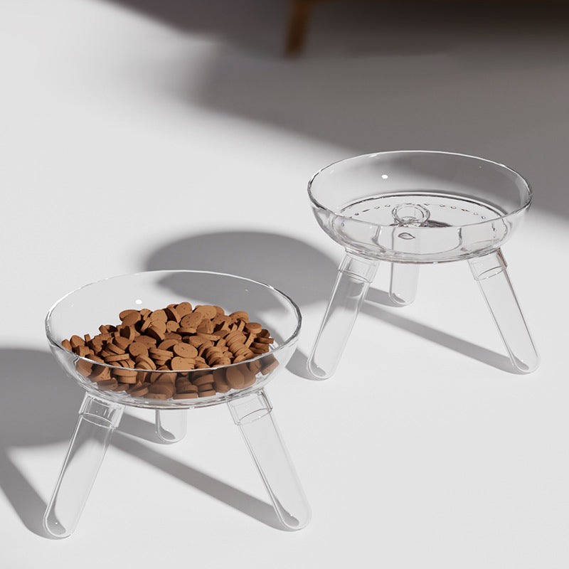 Transparent Glass Pet Feeding Bowl For Food And Water