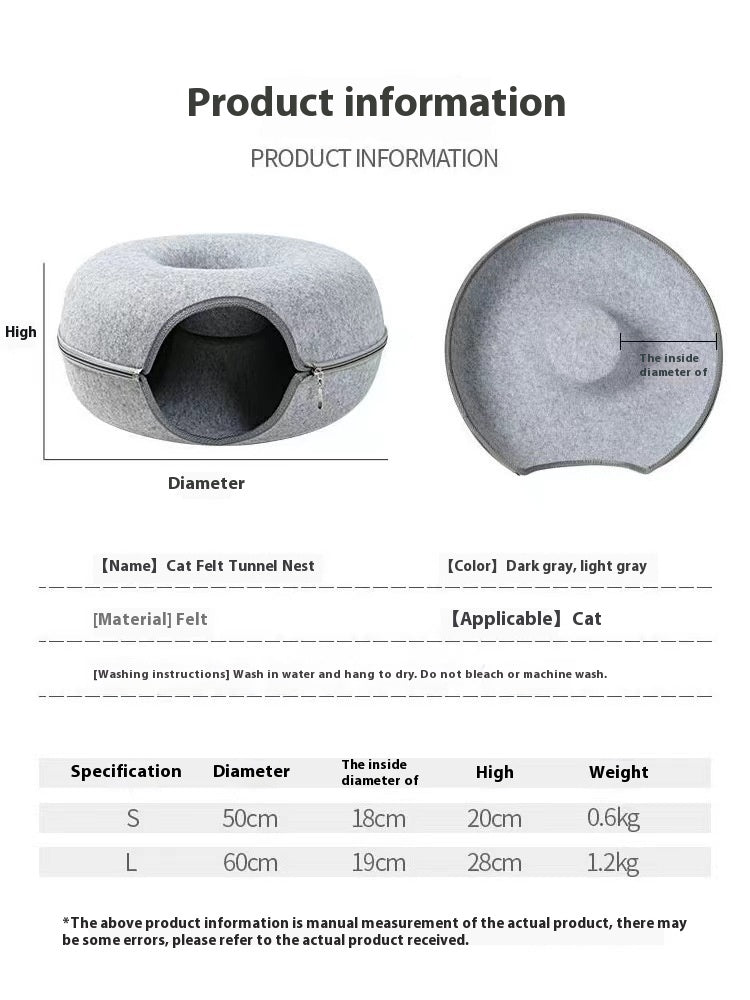 Round Pet Tunnel Bed For Comfortable Rest