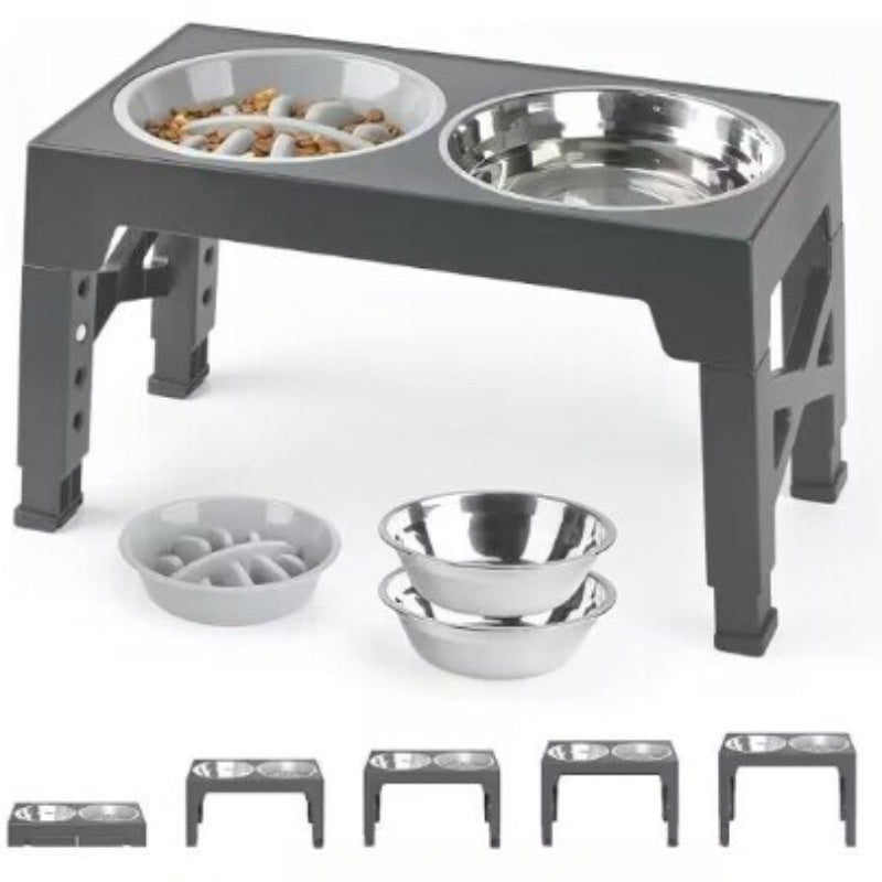 Elevated Pet Feeding Bowl With Neck Support Anti Tumble Design
