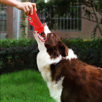 Pet Rugby Rubber Teething Chew Bite Resistant Toy