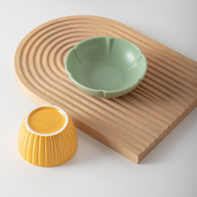 Macaron Color Ceramic Pet Feeding Bowl For Food And Water