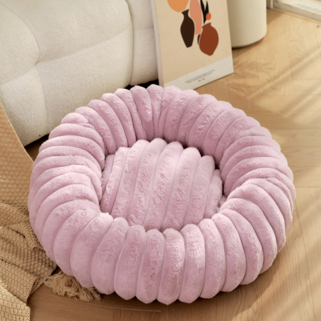 Pet Plush Round Winter Warm Nest Bed