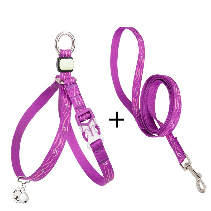 Pet Chest Strap Leash Vest With Bell For Small Pets