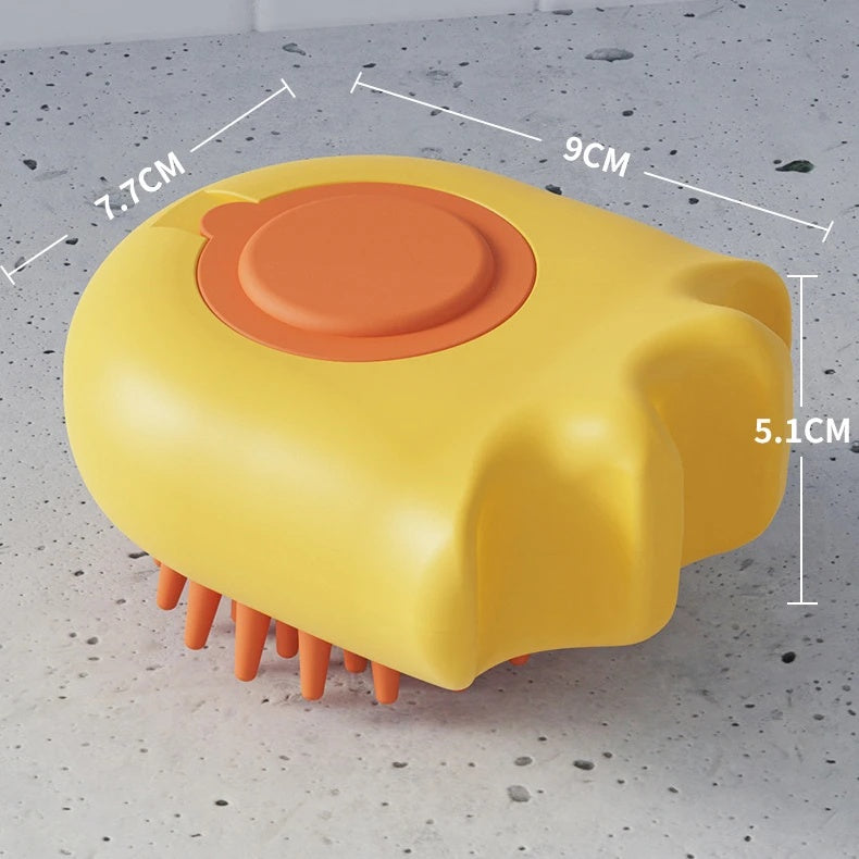 Pet Bath Massage Brush Shampoo Dispensing Grooming Tool