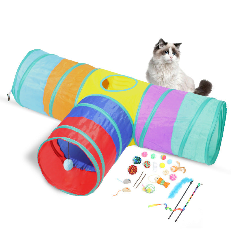 Pet Foldable Tunnel Climbing Play Path Toy