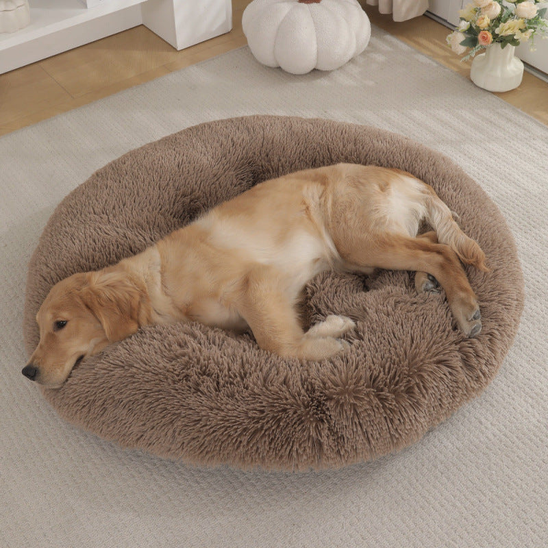 Plush Round Pet Bed for Ultimate Comfort and Warmth