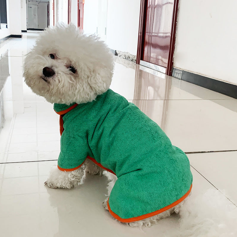 Quick Dry Microfiber Pet Bathrobe Towel Grooming Coat